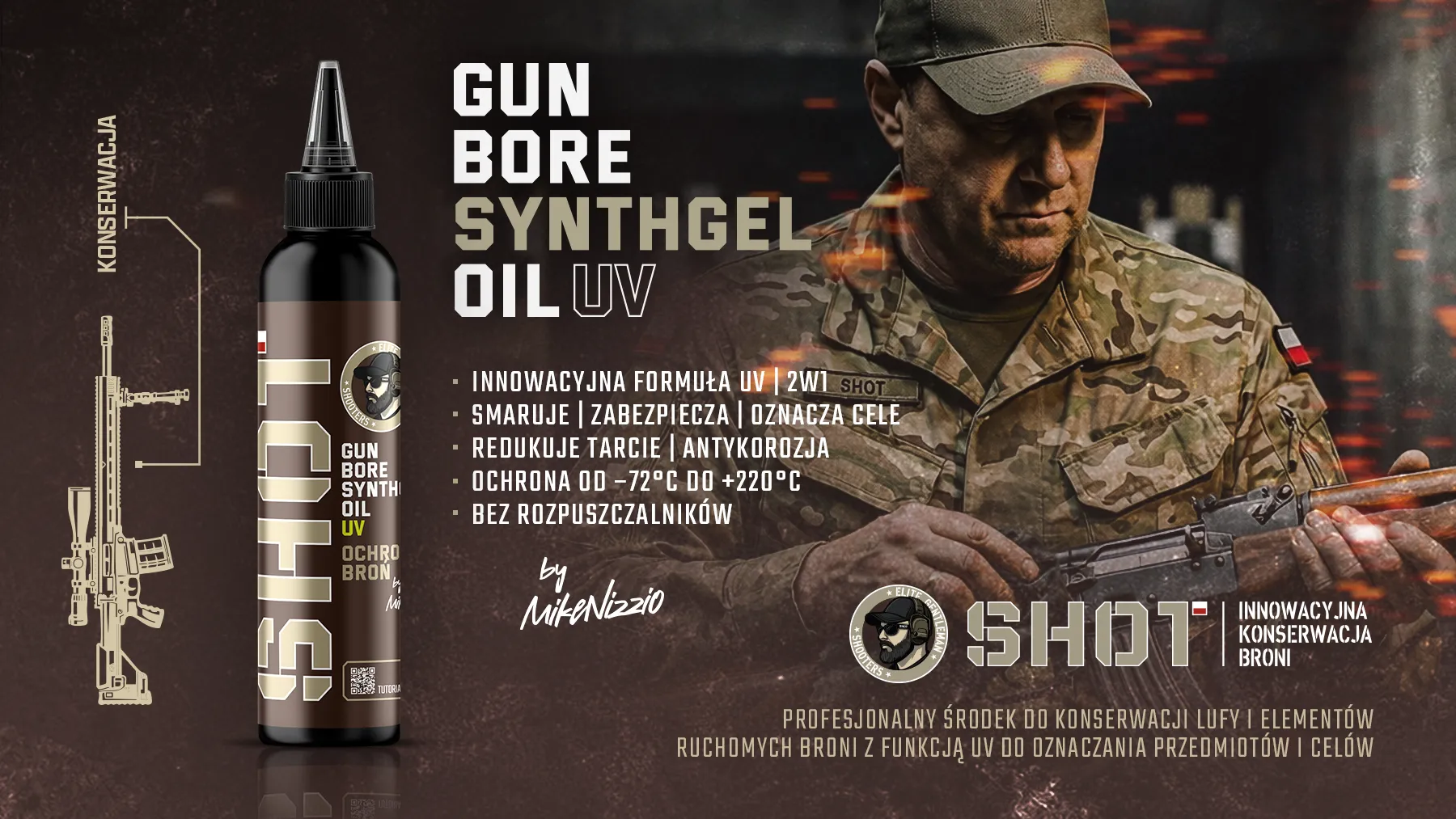 SHOT GUN BORE SYNTHGEL OIL UV CZYSZCZENIE BRONI KONSERWACJA BRONI KOSMETYKI DO BRONI.webp