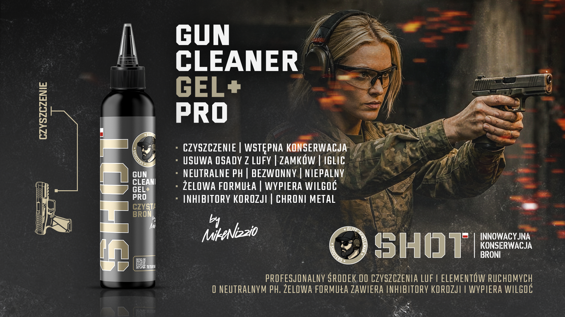 SHOT GUN CLEANER GEL PRO CZYSZCZENIE SHOT ELITE CZYSTA BROŃ CZYSZCZENIE BRONI BROŃ MYŚLIWSKA JAK CZYŚCIC BROŃ